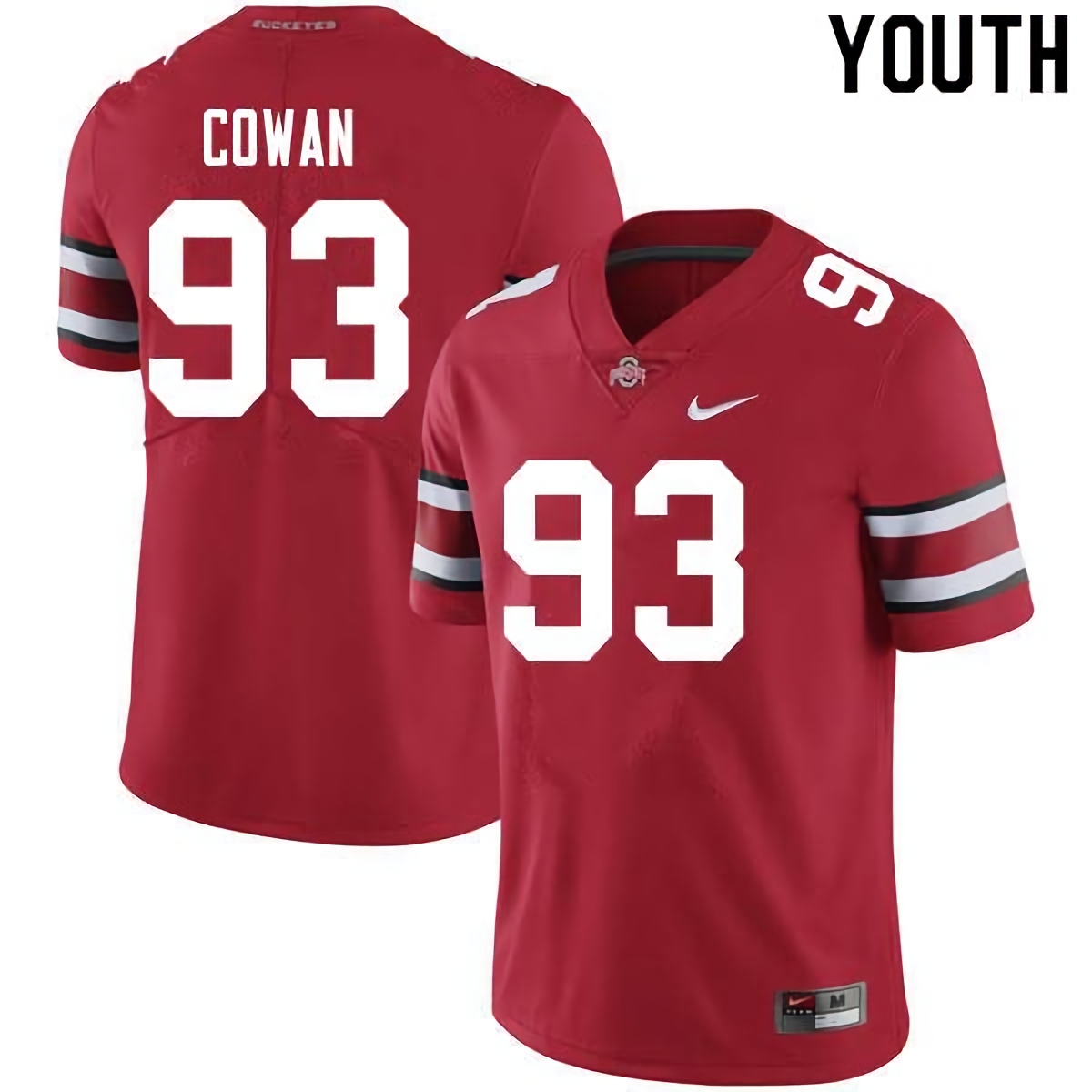 Jacolbe Cowan Ohio State Buckeyes Youth NCAA #93 Nike Scarlet College Stitched Football Jersey WAQ0256VH